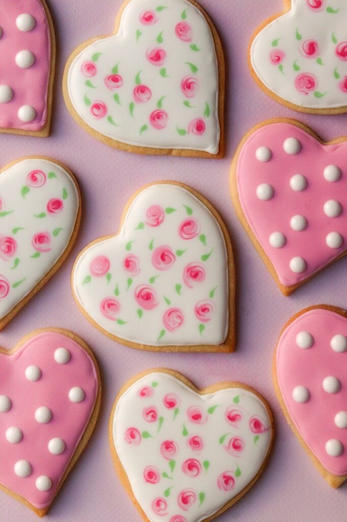 biscuit, cookie, heart, love, symbol, valentinesday, valentine, romantic, pink